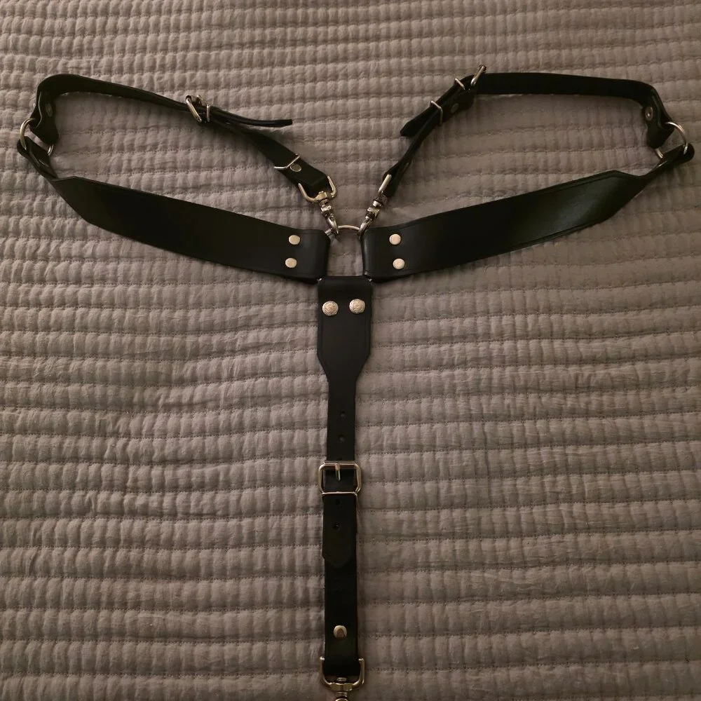 Mr S Leather black leather suspender and harness combo - Picture 1 of 5